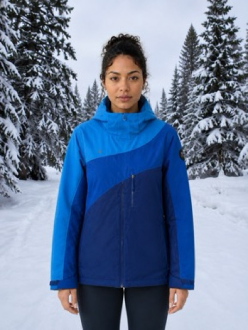 Obermeyer Blue Multi-Tone Women's Ski Jacket